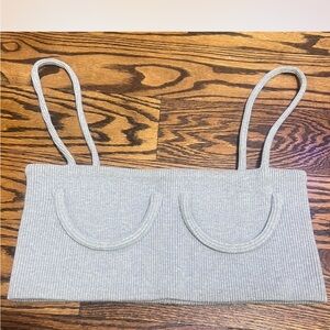 Orseund Iris Light Gray Ribbed Top